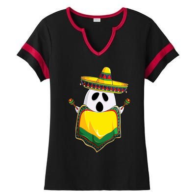 No Me Ghosta Gusta Funny Mexican Halloween Ladies Halftime Notch Neck Tee