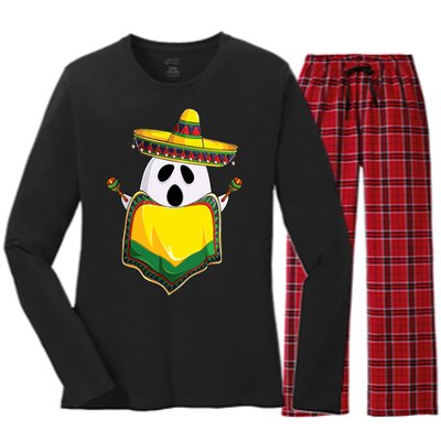 No Me Ghosta Gusta Funny Mexican Halloween Women's Long Sleeve Flannel Pajama Set 