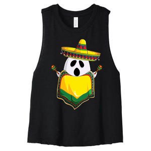 No Me Ghosta Gusta Funny Mexican Halloween Women's Racerback Cropped Tank