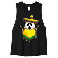 No Me Ghosta Gusta Funny Mexican Halloween Women's Racerback Cropped Tank