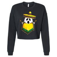 No Me Ghosta Gusta Funny Mexican Halloween Cropped Pullover Crew