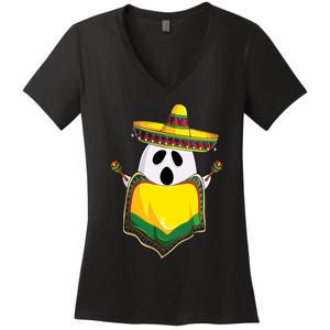 No Me Ghosta Gusta Funny Mexican Halloween Women's V-Neck T-Shirt