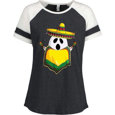 No Me Ghosta Gusta Funny Mexican Halloween Enza Ladies Jersey Colorblock Tee