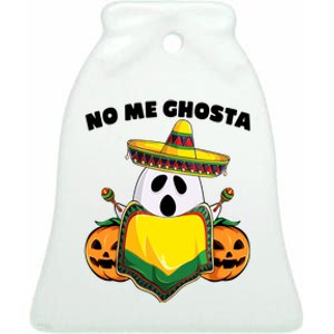 No Me Ghosta Gusta Funny Mexican Halloween Ceramic Bell Ornament