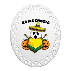 No Me Ghosta Gusta Funny Mexican Halloween Ceramic Oval Ornament