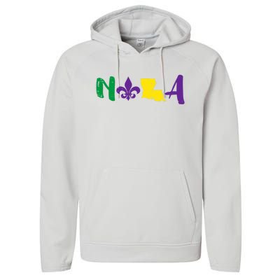 Nola Mardi Gras Jester New Orleans Louisiana Carnival Gift Performance Fleece Hoodie