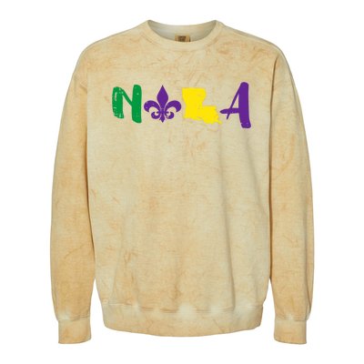 Nola Mardi Gras Jester New Orleans Louisiana Carnival Gift Colorblast Crewneck Sweatshirt