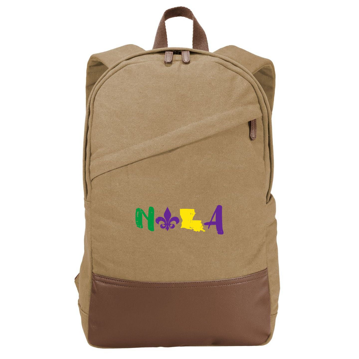 Nola Mardi Gras Jester New Orleans Louisiana Carnival Gift Cotton Canvas Backpack