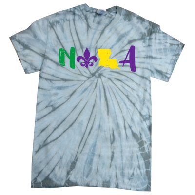 Nola Mardi Gras Jester New Orleans Louisiana Carnival Gift Tie-Dye T-Shirt