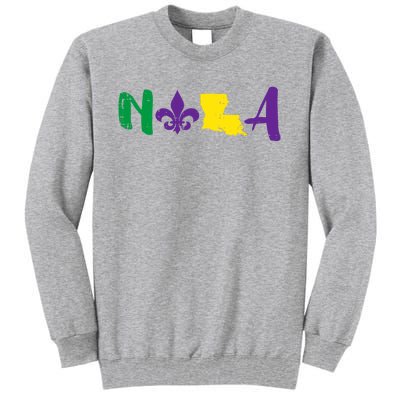 Nola Mardi Gras Jester New Orleans Louisiana Carnival Gift Tall Sweatshirt