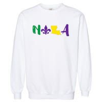 Nola Mardi Gras Jester New Orleans Louisiana Carnival Gift Garment-Dyed Sweatshirt