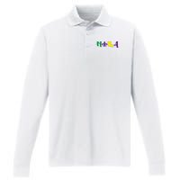 Nola Mardi Gras Jester New Orleans Louisiana Carnival Gift Performance Long Sleeve Polo