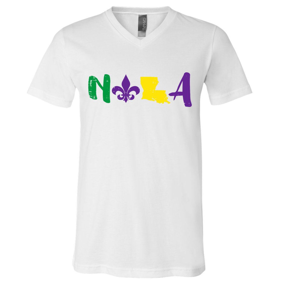 Nola Mardi Gras Jester New Orleans Louisiana Carnival Gift V-Neck T-Shirt