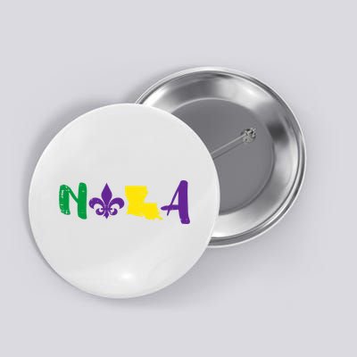 Nola Mardi Gras Jester New Orleans Louisiana Carnival Gift Button