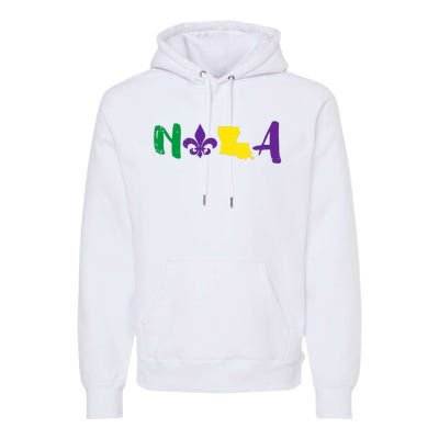 Nola Mardi Gras Jester New Orleans Louisiana Carnival Gift Premium Hoodie