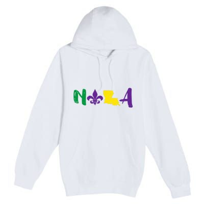 Nola Mardi Gras Jester New Orleans Louisiana Carnival Gift Premium Pullover Hoodie