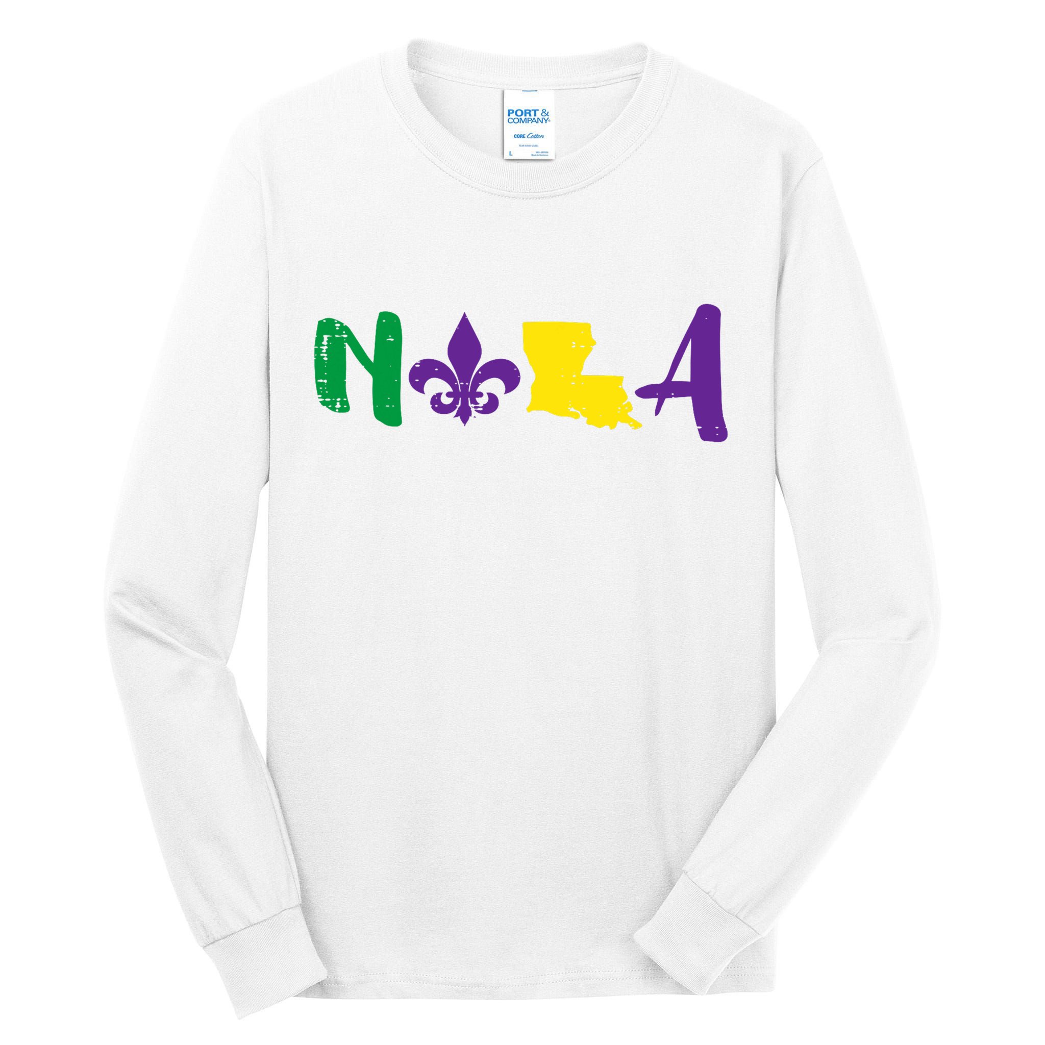 Nola Mardi Gras Jester New Orleans Louisiana Carnival Gift Tall Long Sleeve T-Shirt