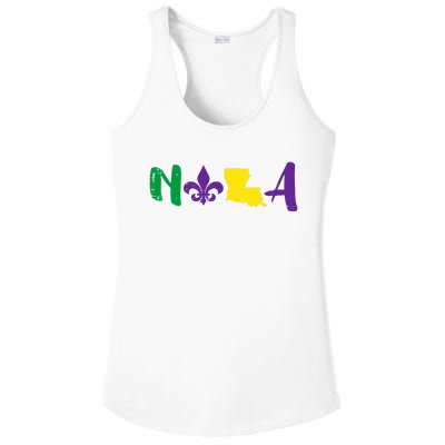 Nola Mardi Gras Jester New Orleans Louisiana Carnival Gift Ladies PosiCharge Competitor Racerback Tank