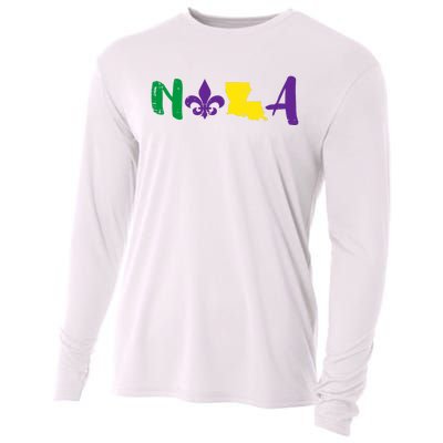 Nola Mardi Gras Jester New Orleans Louisiana Carnival Gift Cooling Performance Long Sleeve Crew