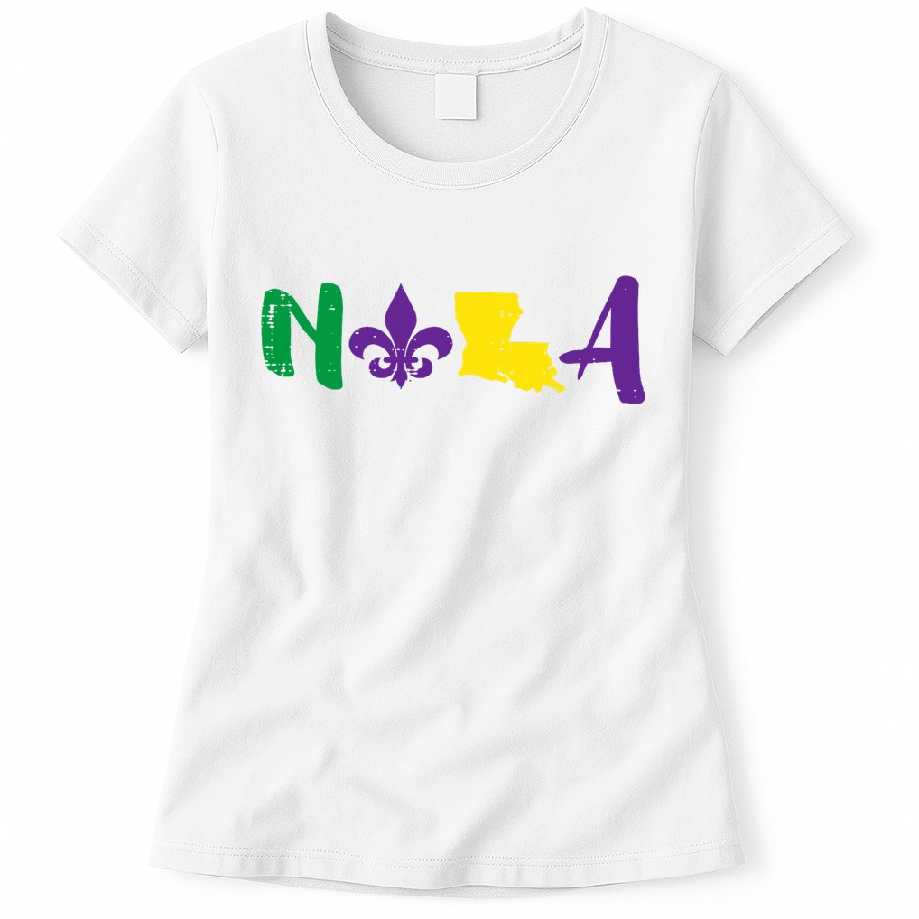 Nola Mardi Gras Jester New Orleans Louisiana Carnival Gift Womens T-Shirt