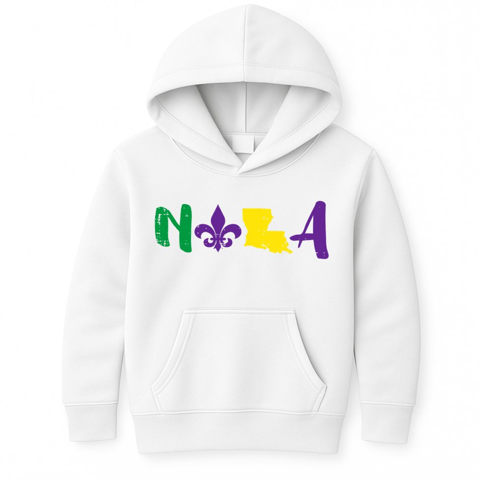Nola Mardi Gras Jester New Orleans Louisiana Carnival Gift Kids Hoodie