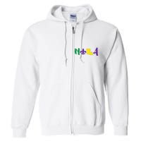 Nola Mardi Gras Jester New Orleans Louisiana Carnival Gift Full Zip Hoodie