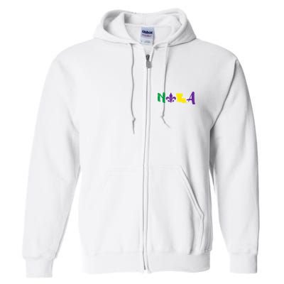 Nola Mardi Gras Jester New Orleans Louisiana Carnival Gift Full Zip Hoodie