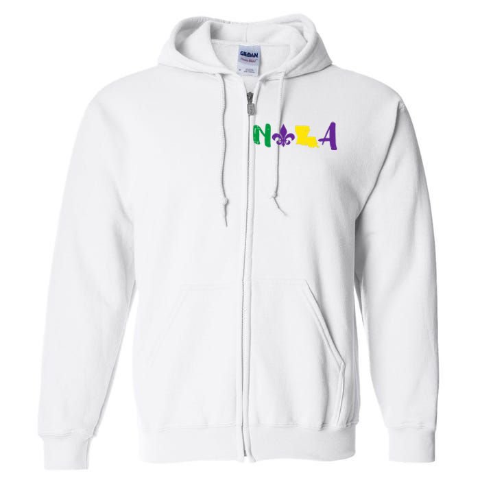 Nola Mardi Gras Jester New Orleans Louisiana Carnival Gift Full Zip Hoodie