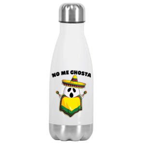 No Me Ghosta Gusta Funny Mexican Halloween Stainless Steel Insulated Water Bottle