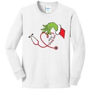 Nurse Merry Grinchmas Merry Christmas Kids Long Sleeve Shirt