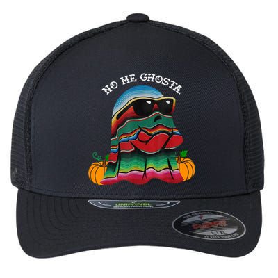 No Me Ghosta Funny Mexican Halloween Ghost Flexfit Unipanel Trucker Cap