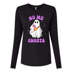 No Me Ghosta Funny Mexican Halloween Ghost Womens Cotton Relaxed Long Sleeve T-Shirt