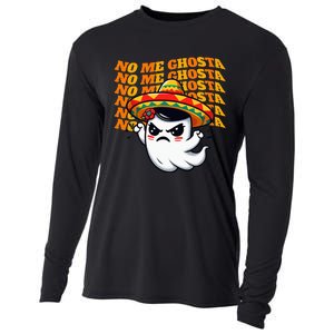 No Me Ghosta Funny Mexican Halloween Ghost Cooling Performance Long Sleeve Crew