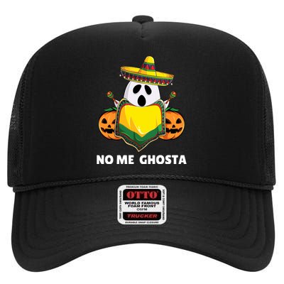 No Me Ghosta Gusta Funny Mexican Halloween Ghost Boo High Crown Mesh Back Trucker Hat