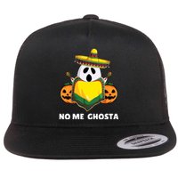 No Me Ghosta Gusta Funny Mexican Halloween Ghost Boo Flat Bill Trucker Hat