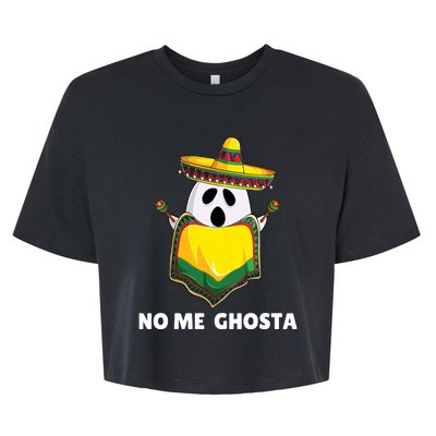 No Me Ghosta Gusta Funny Mexican Halloween Ghost Boo Bella+Canvas Jersey Crop Tee