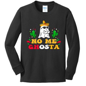 No Me Ghosta Gusta Funny Mexican Halloween Ghost Boo Kids Long Sleeve Shirt