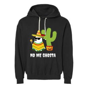 No Me Ghosta Gusta Funny Mexican Halloween Ghost Boo Garment-Dyed Fleece Hoodie