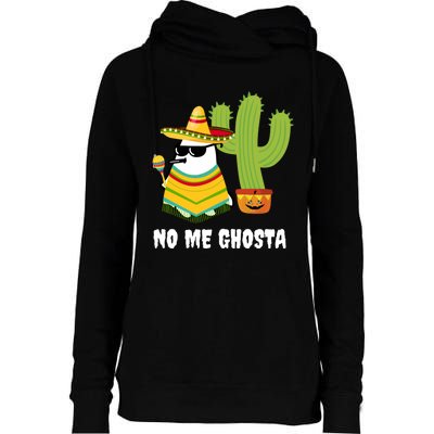 No Me Ghosta Gusta Funny Mexican Halloween Ghost Boo Womens Funnel Neck Pullover Hood