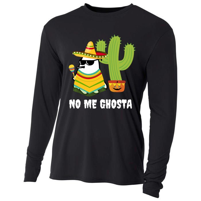 No Me Ghosta Gusta Funny Mexican Halloween Ghost Boo Cooling Performance Long Sleeve Crew