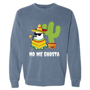 No Me Ghosta Gusta Funny Mexican Halloween Ghost Boo Garment-Dyed Sweatshirt