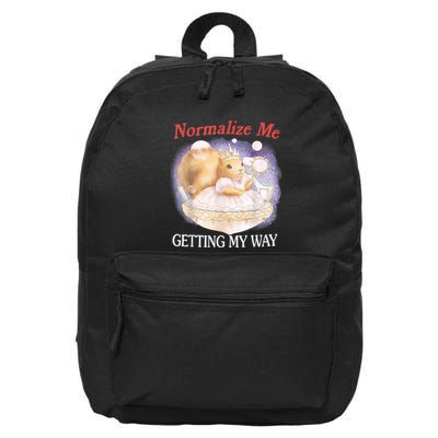Normalize Me Getting My Way Funny Squirrel Meme 16 in Basic Backpack