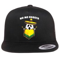 No Me Ghosta Gusta Funny Mexican Halloween Flat Bill Trucker Hat