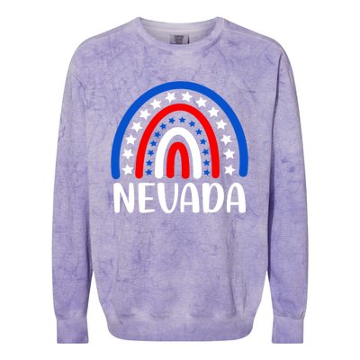 Nevada Meaningful Gift I Love Nevada Usa Gift Colorblast Crewneck Sweatshirt