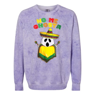 No Me Ghosta Gusta Funny Mexican Halloween No Me Ghosts Boo Colorblast Crewneck Sweatshirt