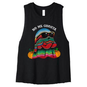 No Me Ghosta Funny Mexican Halloween Ghost Women's Racerback Cropped Tank