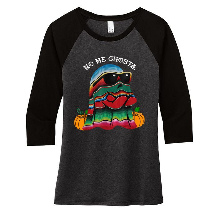 No Me Ghosta Funny Mexican Halloween Ghost Women's Tri-Blend 3/4-Sleeve Raglan Shirt