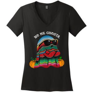 No Me Ghosta Funny Mexican Halloween Ghost Women's V-Neck T-Shirt