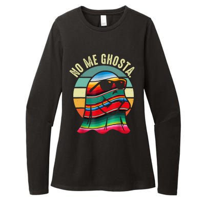 No Me Ghosta Funny Mexican Halloween Cute Ghost Vintage Womens CVC Long Sleeve Shirt