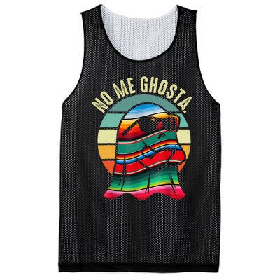 No Me Ghosta Funny Mexican Halloween Cute Ghost Vintage Mesh Reversible Basketball Jersey Tank